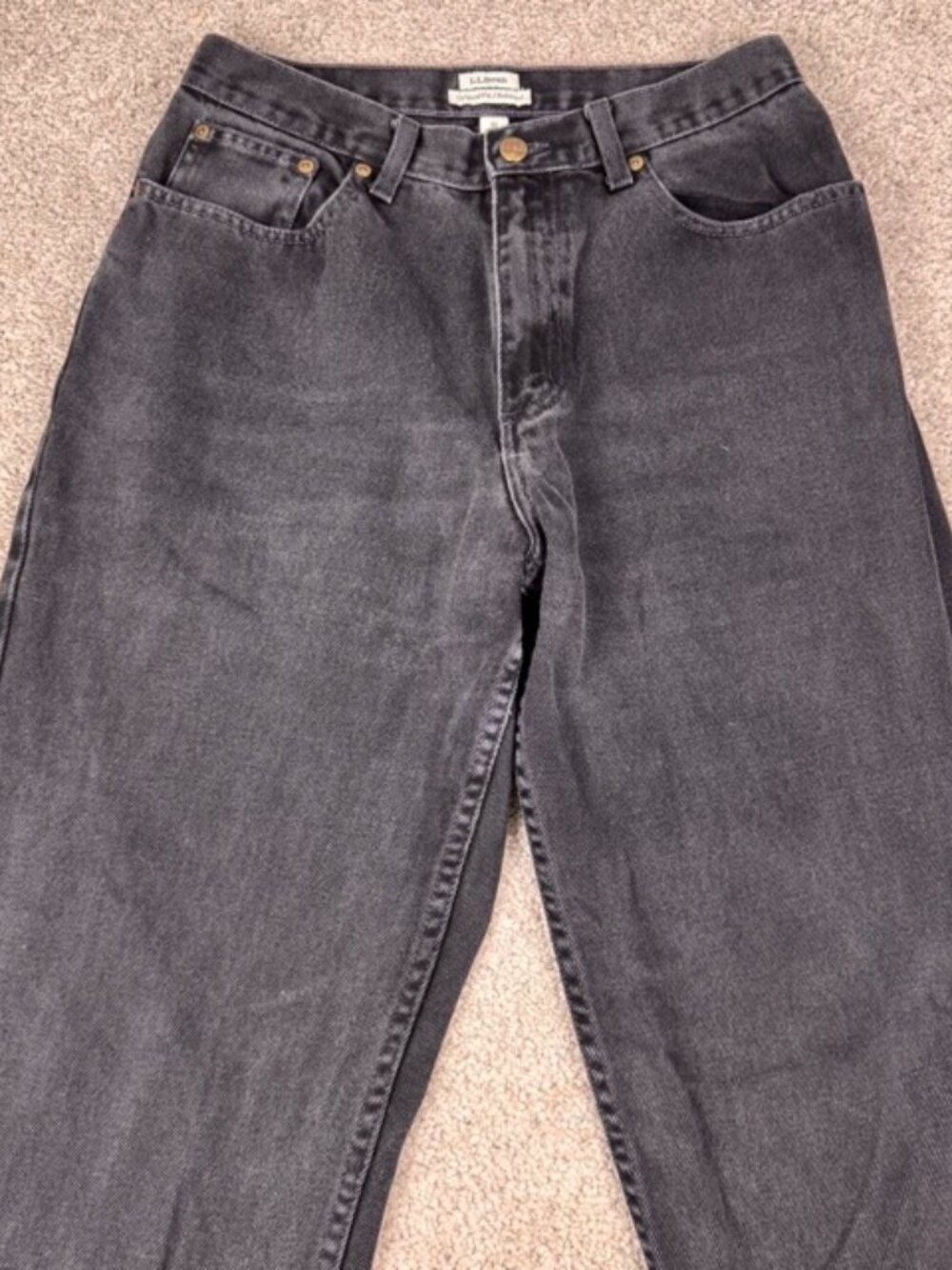 LL Bean Original Fit Relaxed Jeans Womens 10MT Gray Straight Leg Mom 90's
